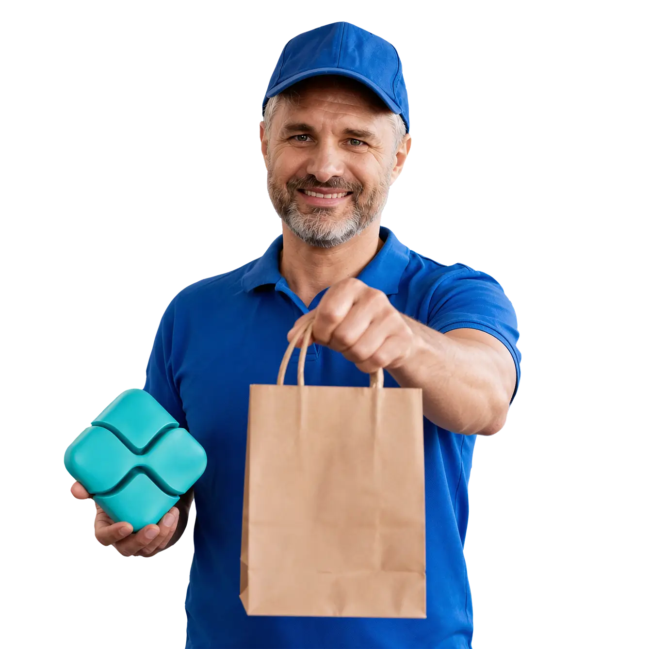 Entregador de delivery com pedido - Woovi