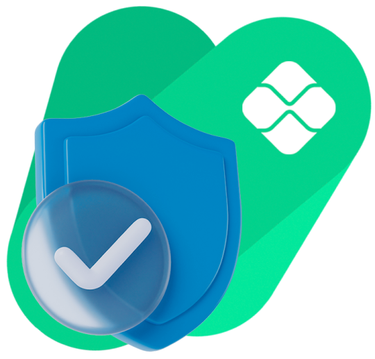 Uma figura de um escudo que representa segurança.